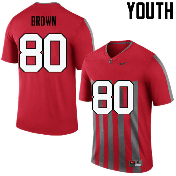 Ohio State Buckeyes Noah Brown Youth #80 Throwback Game Stitched College Football Jersey